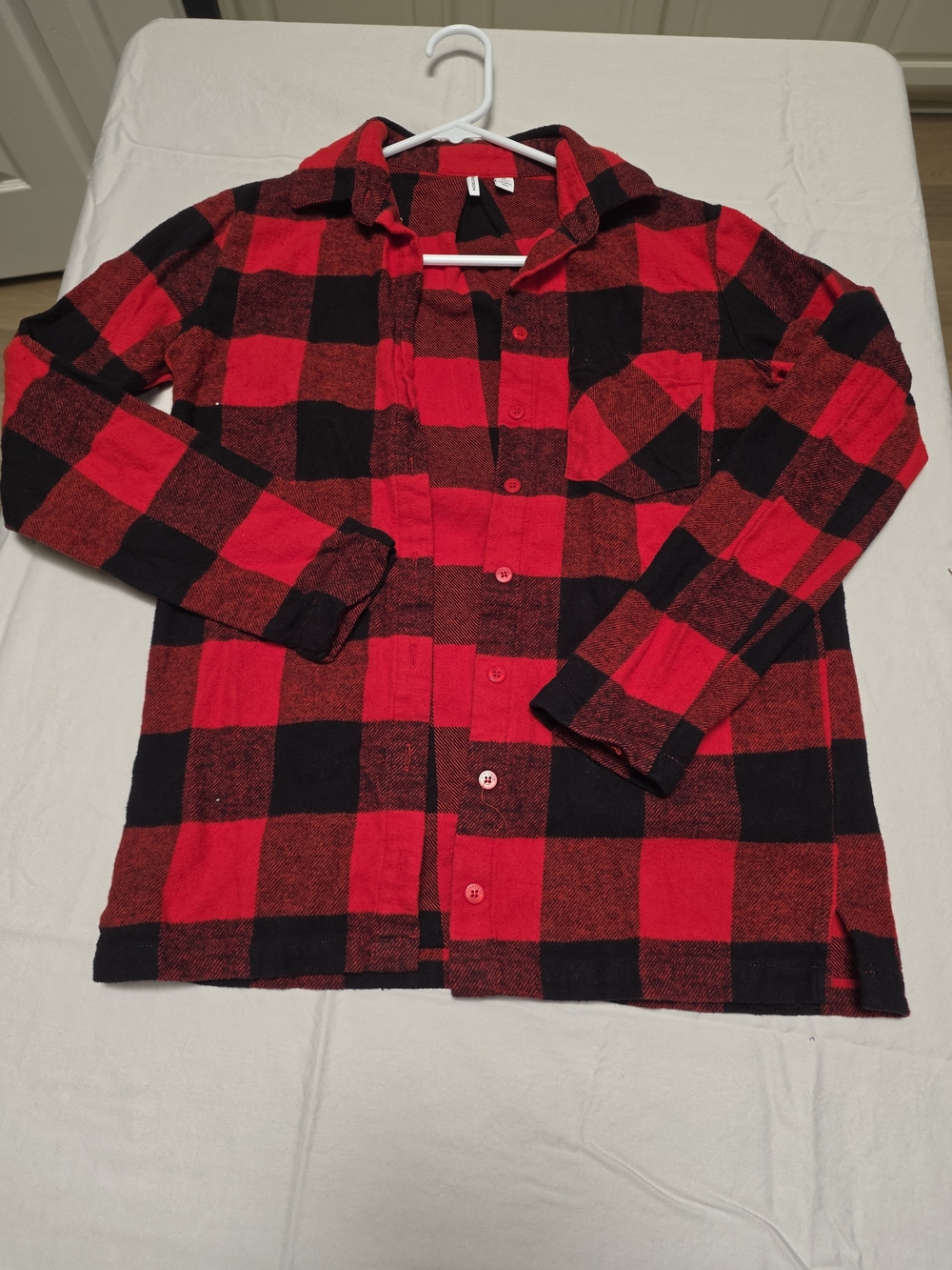 Cotton Flannel Nordstrom Red and Black Plaid Button-Down Shirt